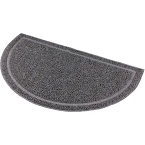 Halbrunde PVC-Matte grau für WC 59 x 35 cm